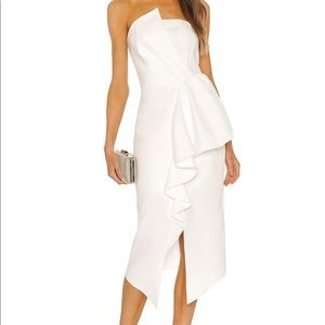 Elliatt Reception Cascade Ruffle Strapless Cocktail Dress